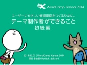 ユーザーにやさしい管理画面をつくるために。テーマ制作者ができること 初...