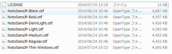 NotoSansJapaneselist